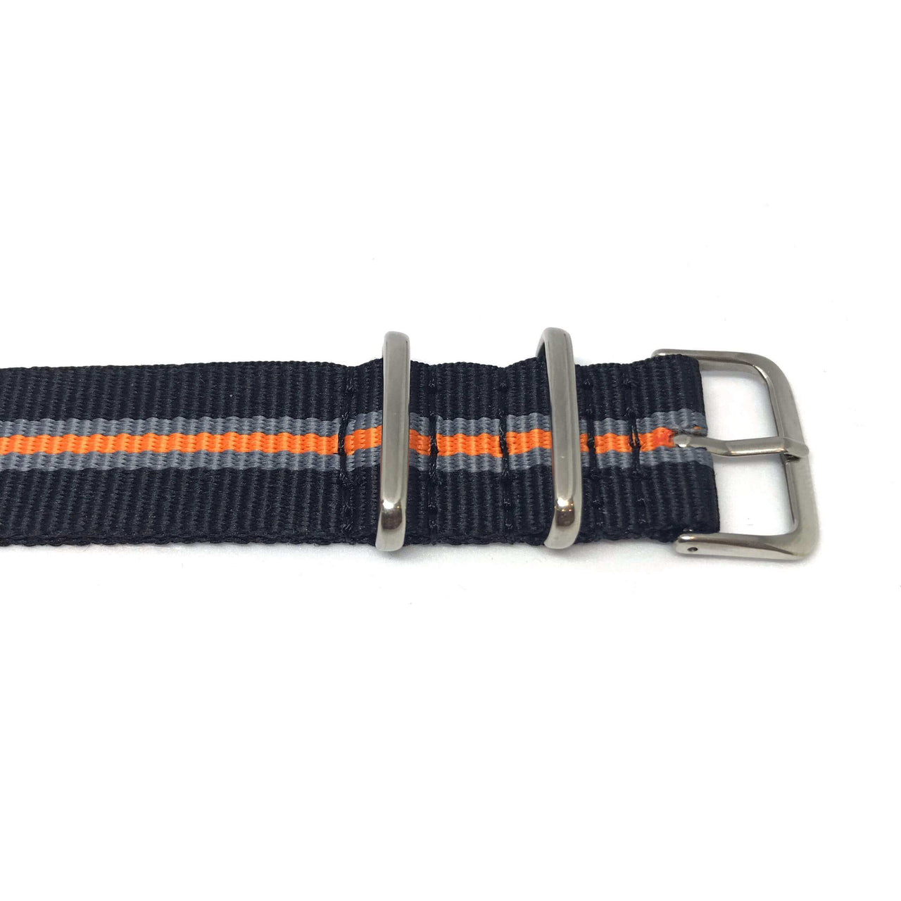 Classic Military Style Strap - Black, Grey & Orange