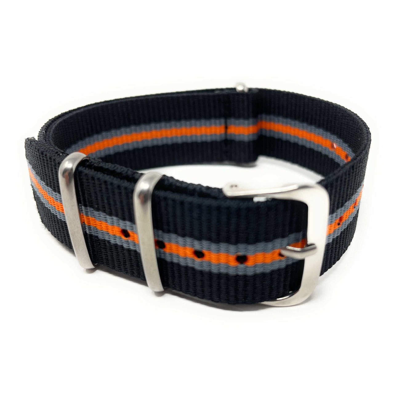 Classic Military Style Strap - Black, Grey & Orange
