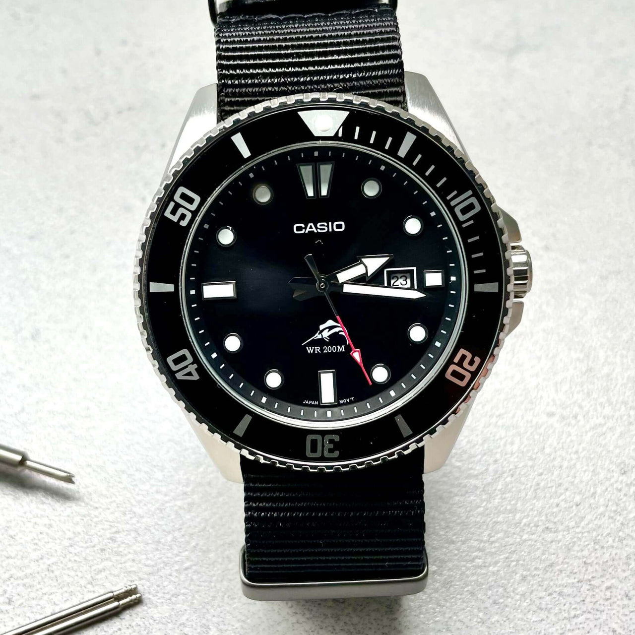 Classic Military Style Strap - Black With Black Buckle PVD