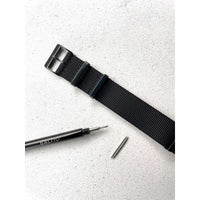 Thumbnail for Classic Military Style Strap - Black With Black Buckle PVD