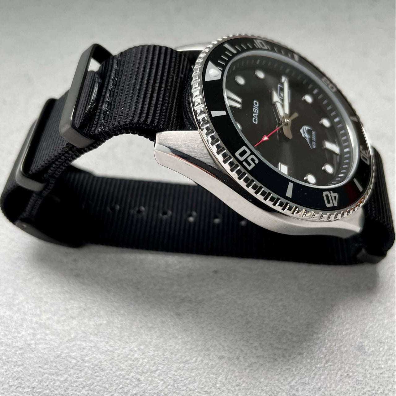 Classic Military Style Strap - Black With Black Buckle PVD