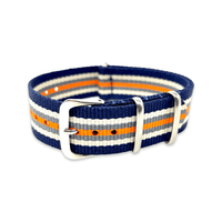 Thumbnail for Classic Military Style Strap - Blue Cream Orange Stripes