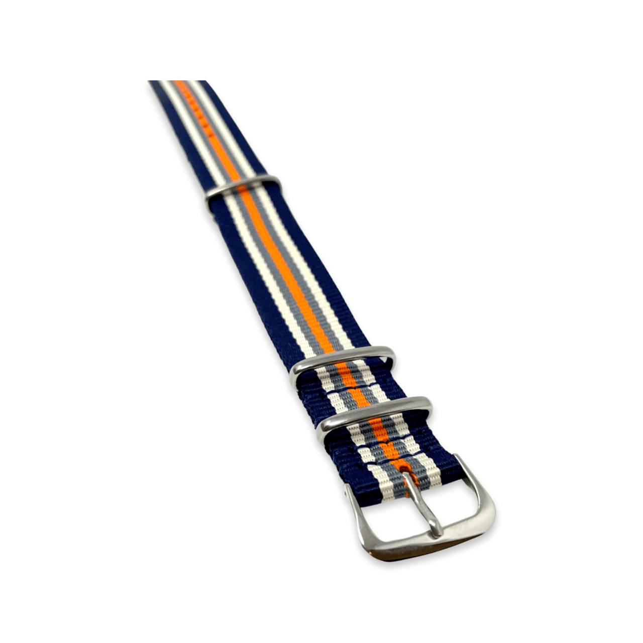 Classic Military Style Strap - Blue Cream Orange Stripes