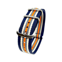 Thumbnail for Classic Military Style Strap - Blue Cream Orange Stripes