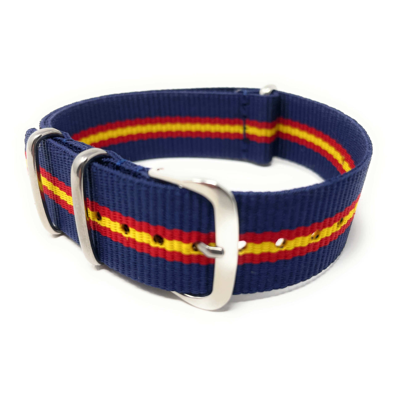 Classic Military Style Strap - Blue Yellow Red Stripe
