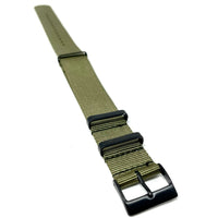 Thumbnail for Classic Military Style Strap - Military Green With Black PVD Buckle and Keepers
