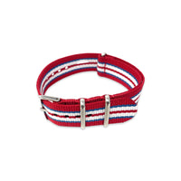 Thumbnail for Classic Military Style Strap - Red, Blue & White