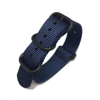 Thumbnail for Zulu Military Style Strap - Deep Blue - Black Buckle