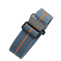 Thumbnail for Marine Nationale Military Style Elastic Strap - Grey & Orange with Black Buckle