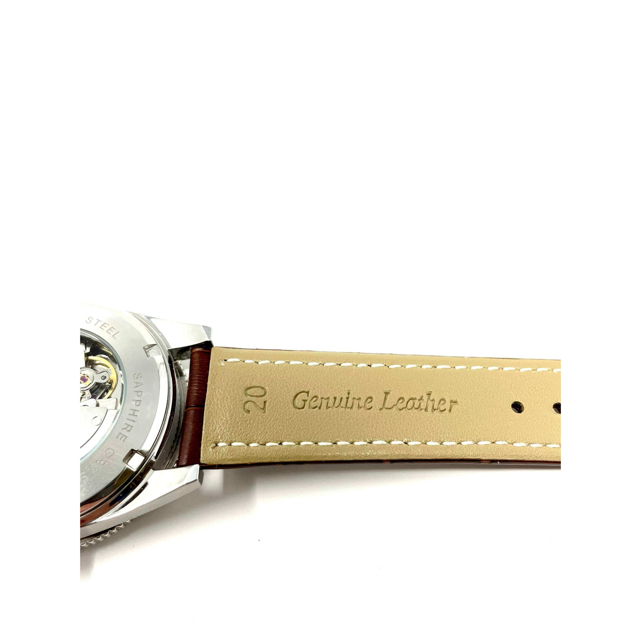 Genuine Leather Calfskin Premium Watch Strap with Stainless Steel Deployant Butterfly Clasp
