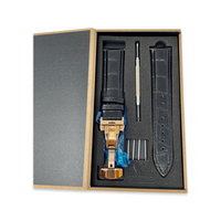 Thumbnail for Genuine Leather Calfskin Premium Watch Strap with Stainless Steel Deployant Butterfly Clasp