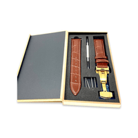 Thumbnail for Genuine Leather Calfskin Premium Watch Strap with Stainless Steel Deployant Butterfly Clasp