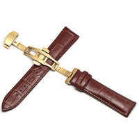 Thumbnail for Genuine Leather Calfskin Premium Watch Strap with Stainless Steel Deployant Butterfly Clasp