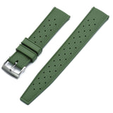 Military Green FKM Tropical Rubber Watch Strap