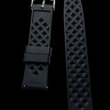 Black Tropical FKM Rubber Watch Strap