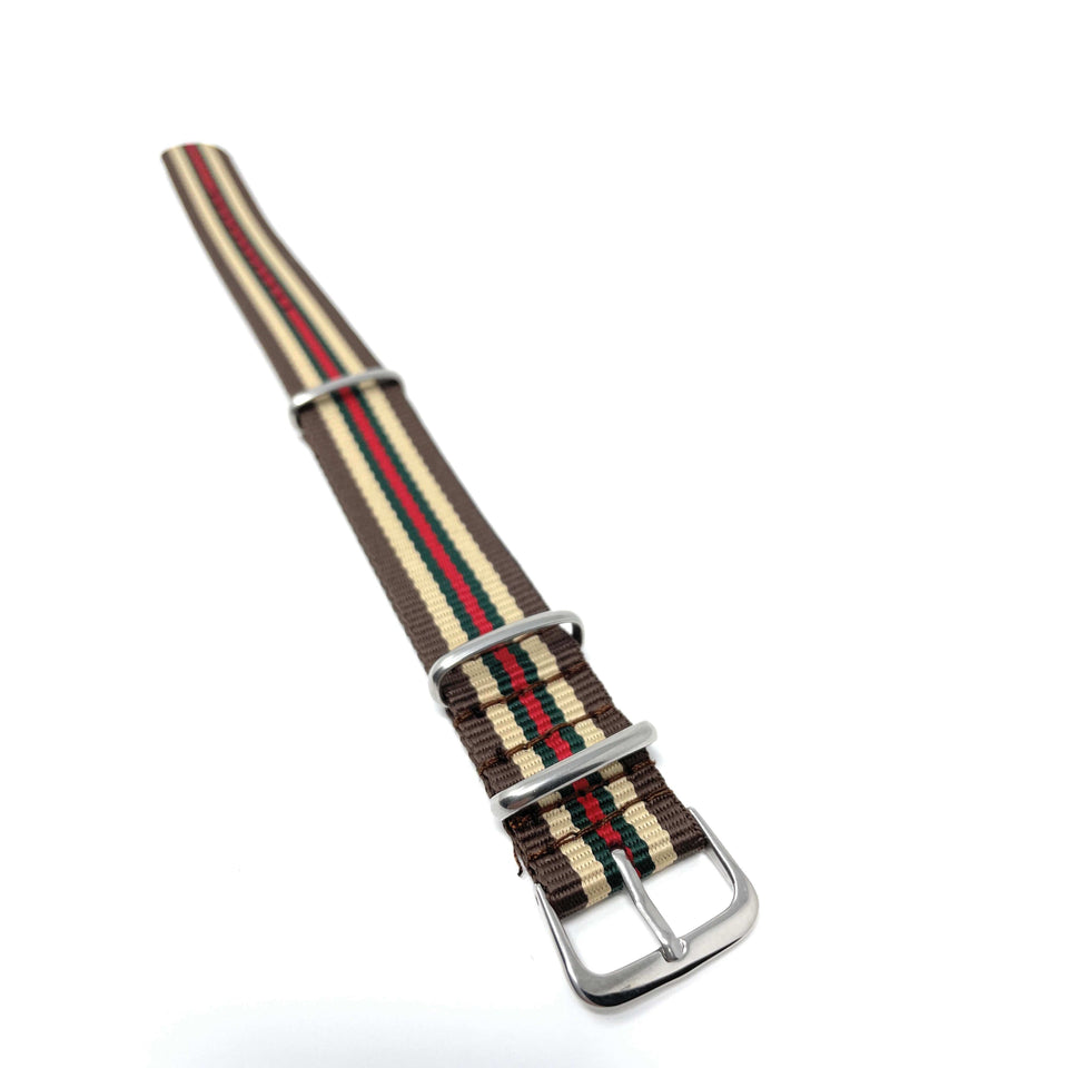 Classic Military Style Strap - Brown Italian Lux