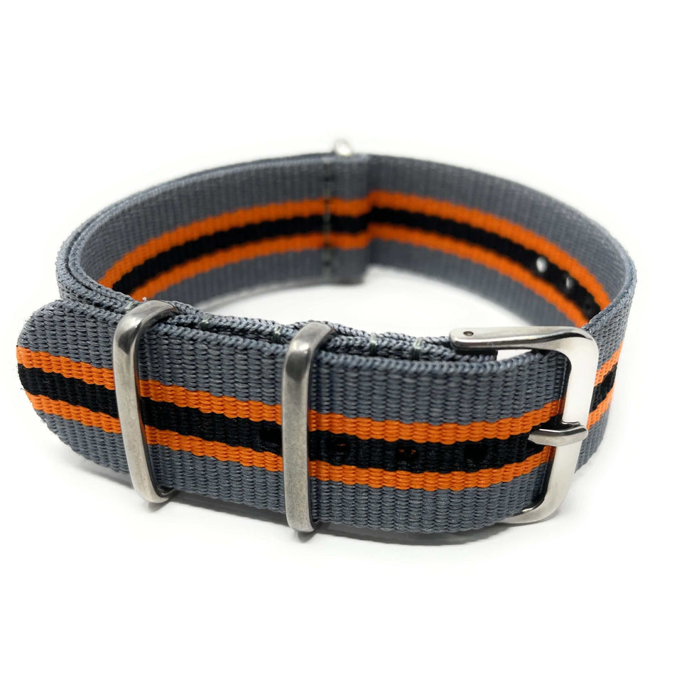 Classic Military Style Strap - Grey Orange Black