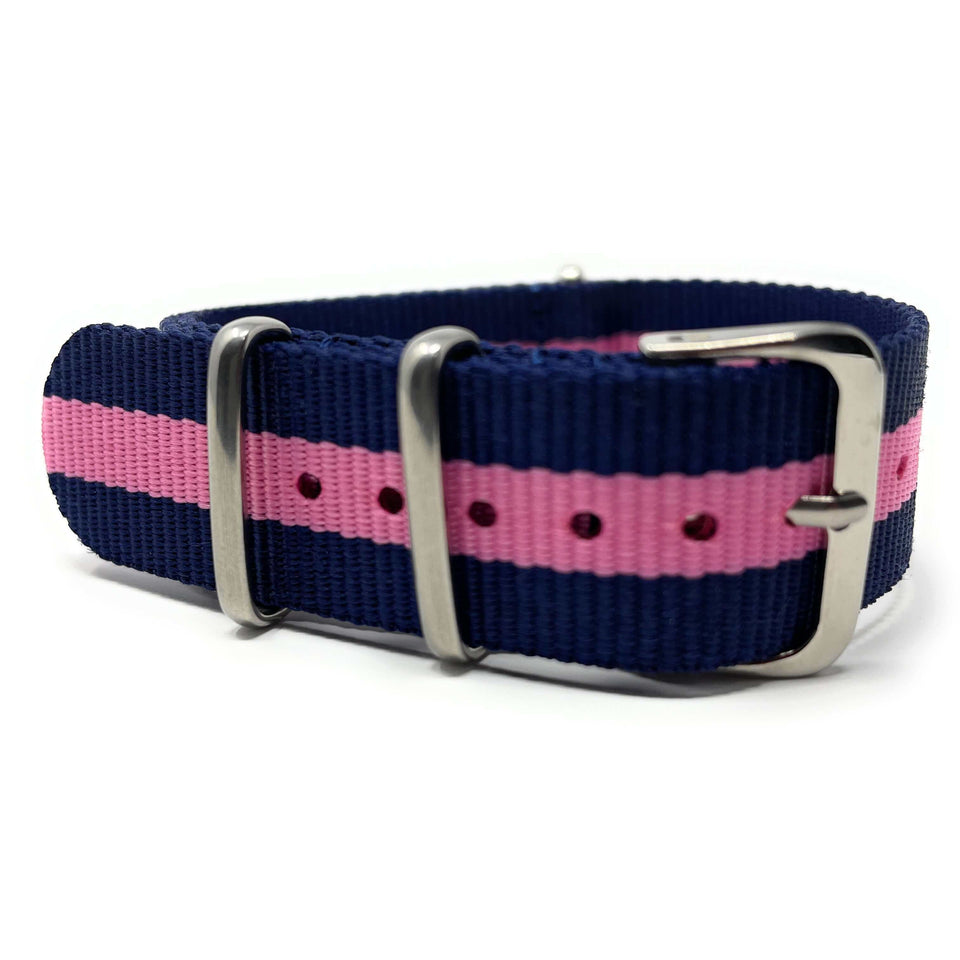 Classic Military Style Strap - Blue & Pink