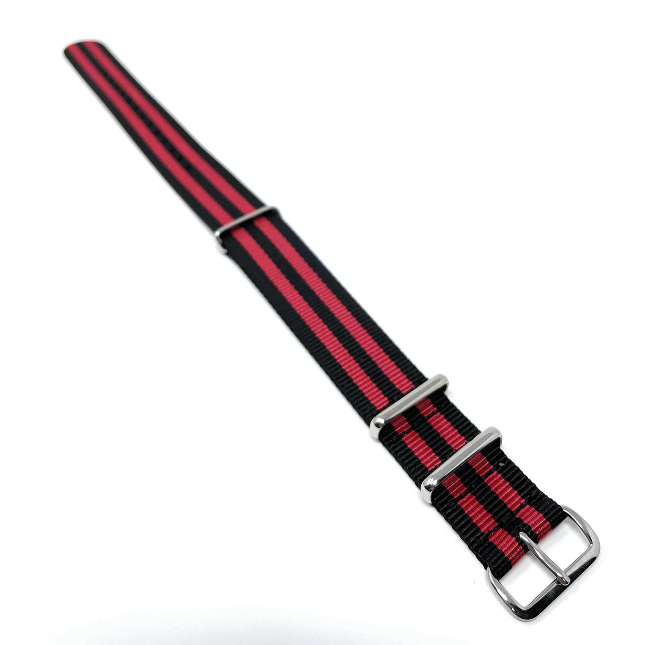 Classic Military Style Strap - Black and Red