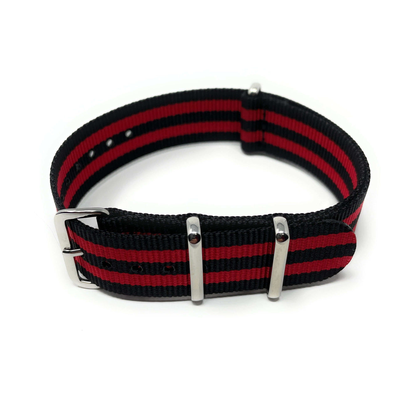 Classic Military Style Strap - Black and Red