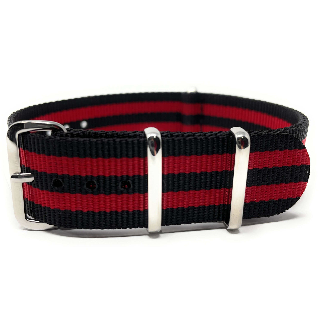 Classic Military Style Strap - Black and Red