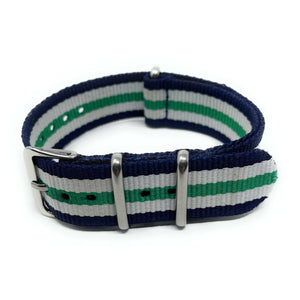 Classic Military Style Strap - Blue, White and Green