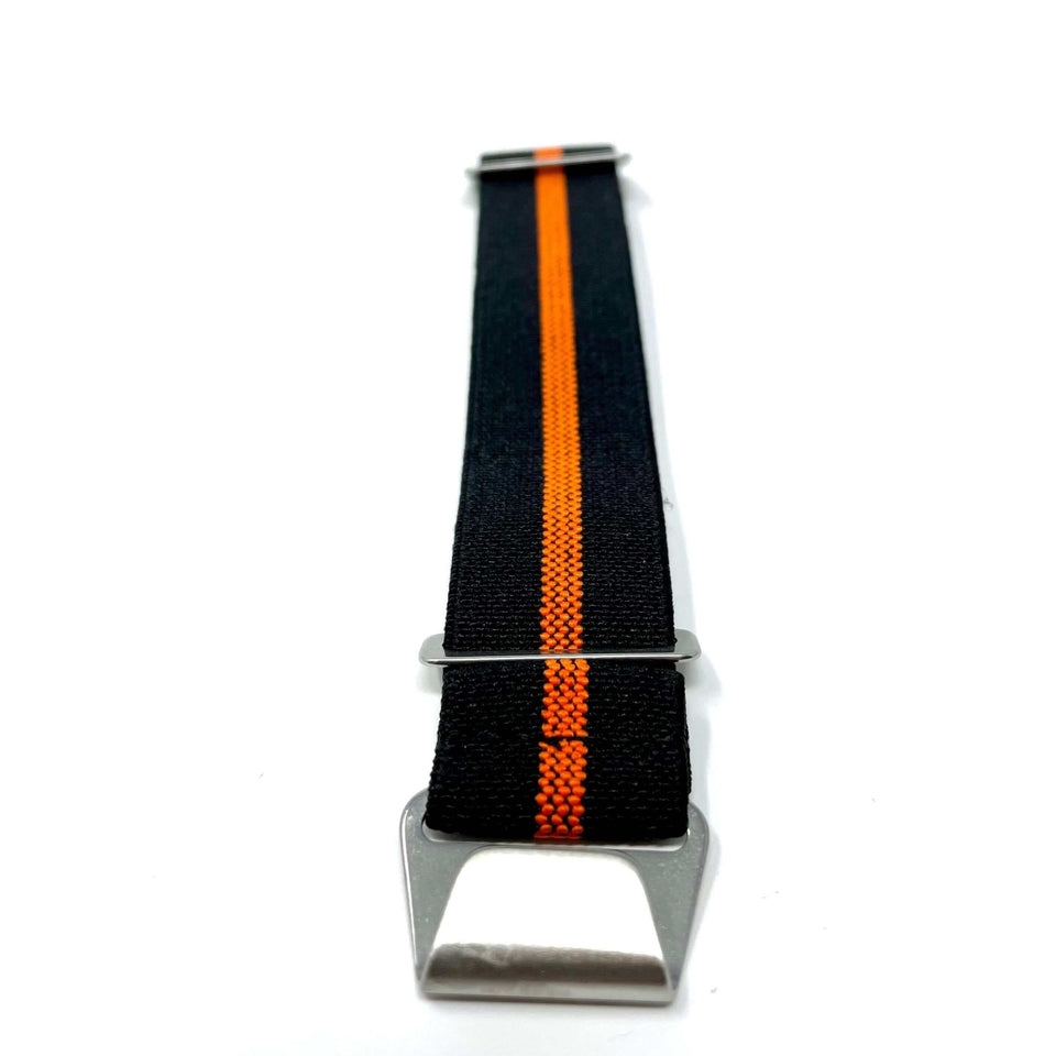 Marine Nationale Military Style Elastic Strap - Black & Orange