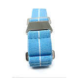 Marine Nationale Military Style Elastic Strap - Sky Blue & White