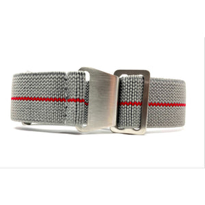 Marine Nationale Military Style Elastic Strap - Grey & Red