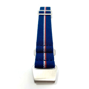 Marine Nationale Military Style Elastic Strap - Blue, Red & White