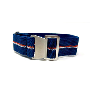 Marine Nationale Military Style Elastic Strap - Blue, Red & White