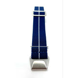 Marine Nationale Military Style Elastic Strap - Navy Blue & White