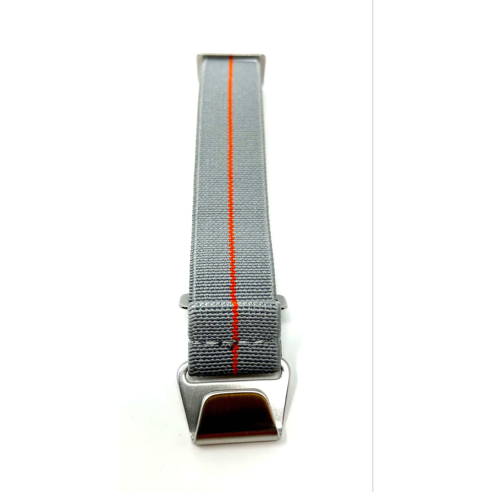 Marine Nationale Military Style Elastic Strap - Grey & Orange