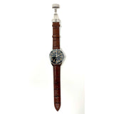 Genuine Leather Calfskin Premium Watch Strap with Stainless Steel Deployant Butterfly Clasp