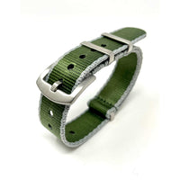 Thumbnail for Premium Thick Woven Military Style Watch Strap - Military Green & Titanium Grey