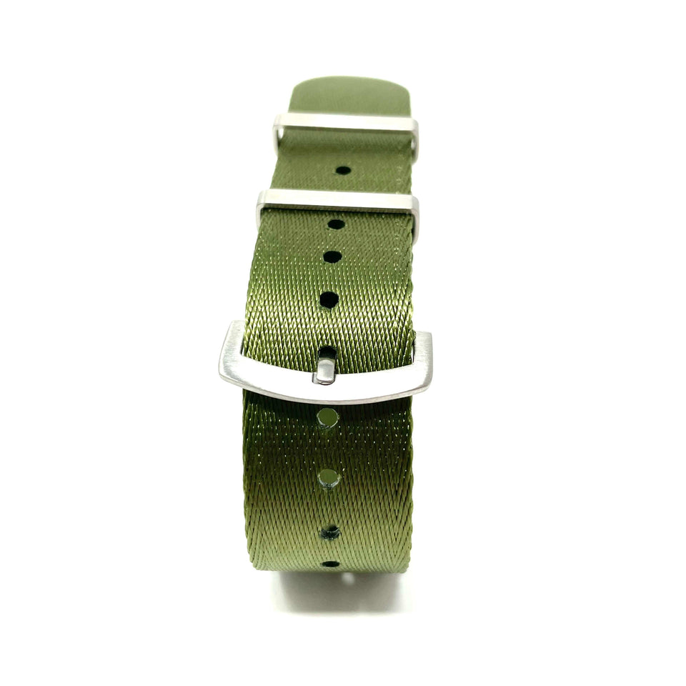 Seatbelt Military Style Strap - Military Green Luxury