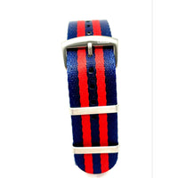 Thumbnail for Seatbelt Military Style Strap - Blue & Red Stripes