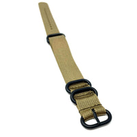 Thumbnail for Zulu Military Style Strap - Wadi Brown- Black Buckle