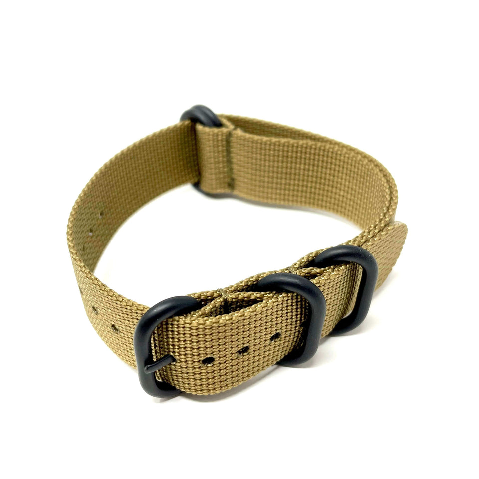 Zulu Military Style Strap - Wadi Brown- Black Buckle