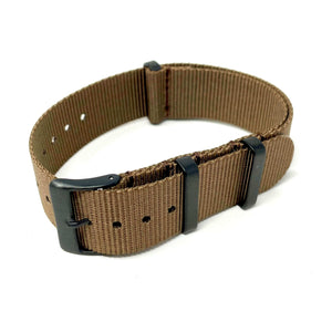 Classic Military Style Strap - Wadi Brown With Black Buckle