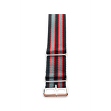 Military Style Strap - Black Grey Red Stripe Bond