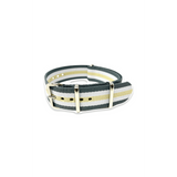 Classic Military Style Strap - Grey White Cream Stripes