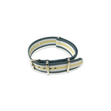 Classic Military Style Strap - Grey White Cream Stripes