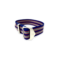 Thumbnail for Classic Military Style Strap - Pepsi Stripes Blue Red Grey