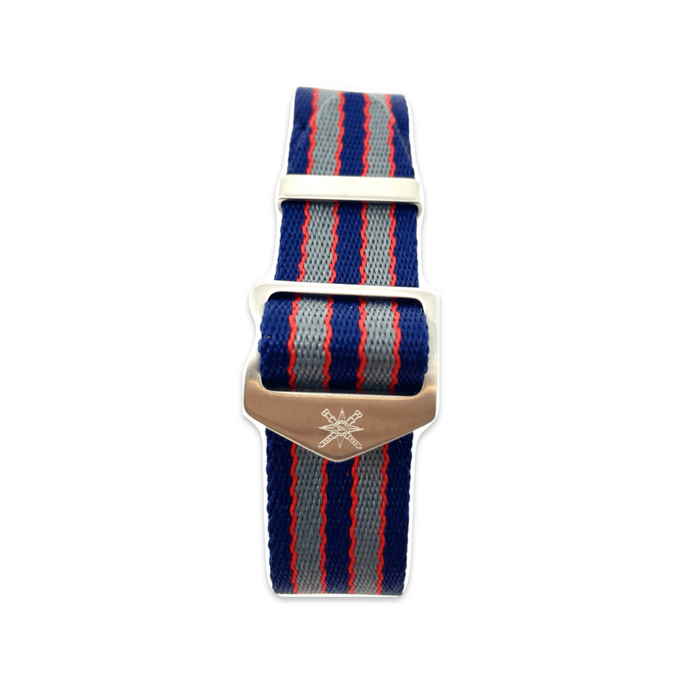 Classic Military Style Strap - Pepsi Stripes Blue Red Grey