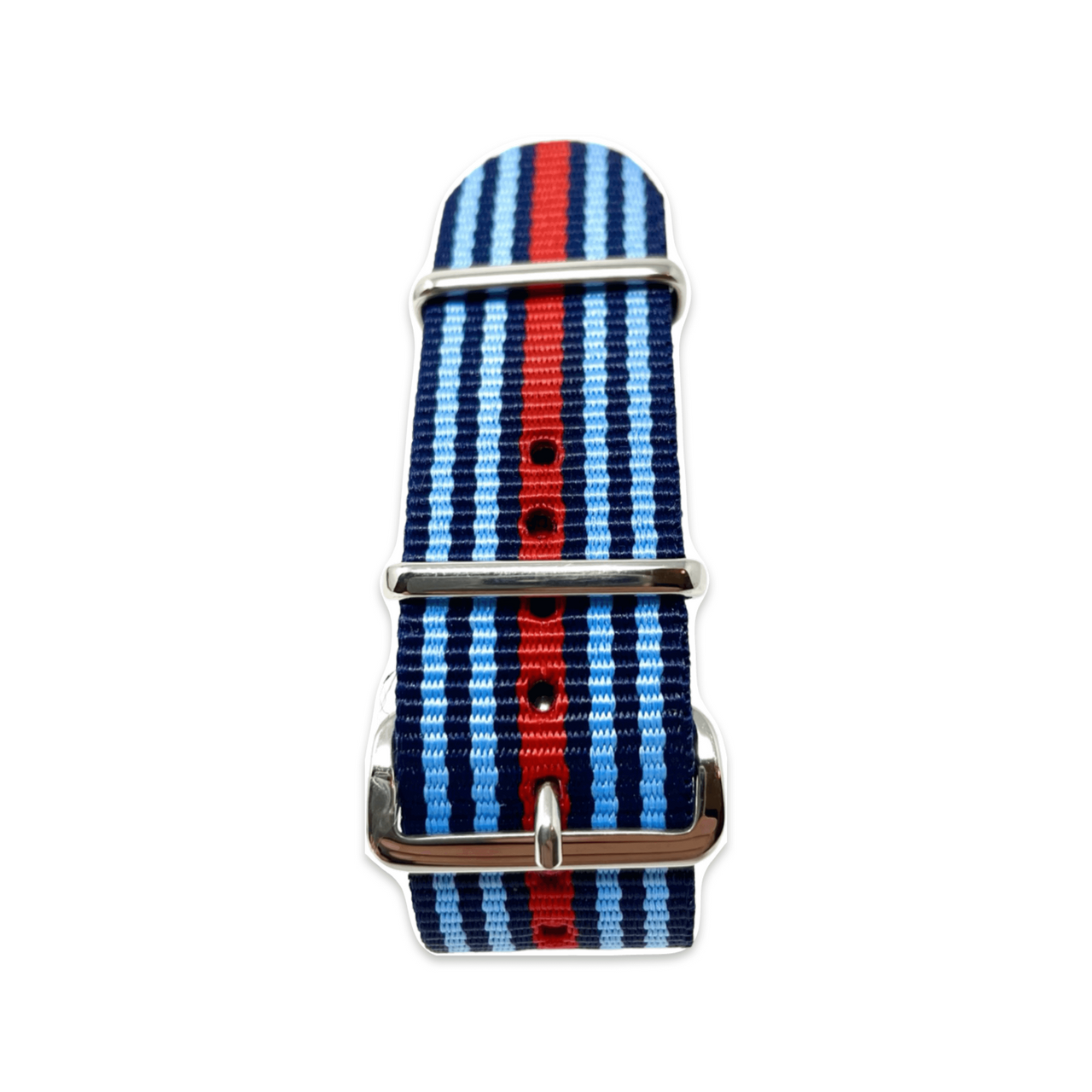 Classic Military Style Strap - Red Blue Racing Colours