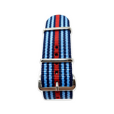 Classic Military Style Strap - Red Blue Racing Colours