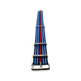 Classic Military Style Strap - Red Blue Racing Colours