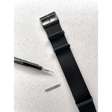 Classic Military Style Strap - Black With Black Buckle PVD