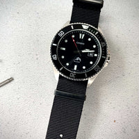 Thumbnail for Classic Military Style Strap - Black With Black Buckle PVD